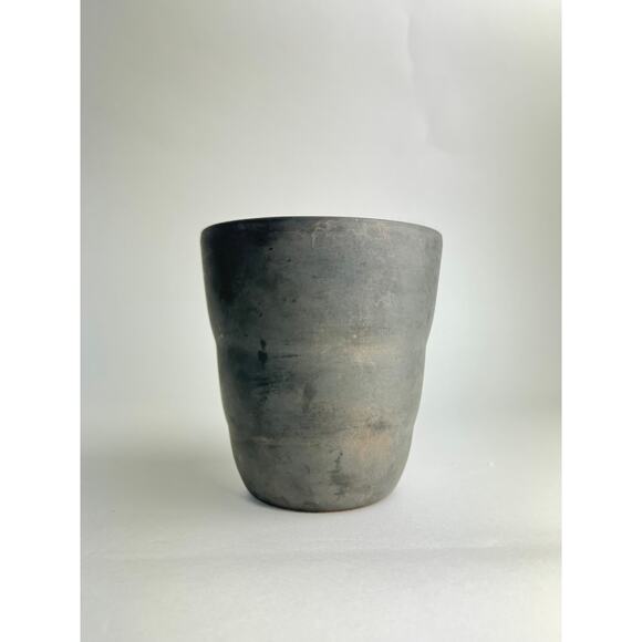 Handcrafted Clay Vintage Vase Rustic Pottery in Matte Grey Made in Germany - Picture 5 of 7